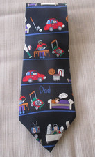 SAVE THE CHILDREN Collection Men DAD'S HOBBIES Necktie SILK TIE Sport Casual Fun