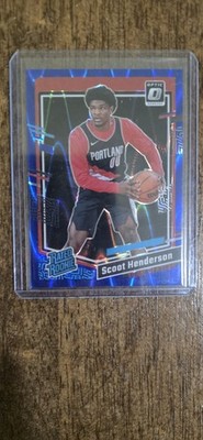 Scoot Henderson Optic Rated Rookie Blue Seismic /249 Rookie Trail Blazers