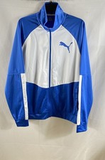 Puma Men's Contrast Jacket 2.0 Blue White Full Zip Track Jacket NWT Sz XL