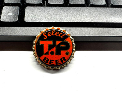 UNUSED T.P. TIVOLI PALE SELECT BEER CORK BOTTLE CAP TIVOLI BREWING CO DETROIT MI