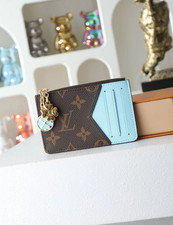 LOUIS Luxury Women Monogram Blue Clover Romy Card Holder Wallet M27770