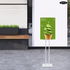 5 Pcs Poster Display Frame, Adjustable Floor Poster Frame, White Sign Stand
