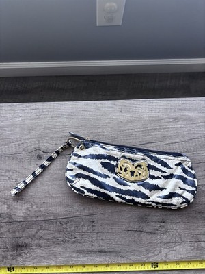 Carlos by Carlos Santana Zebra Print Zip Wristlet Clutch Gold Hardware Women s