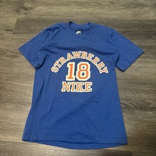 Vintage 80s Nike Mets Darryl Strawberry T Shirt Single Stitch Large 14-16 Kids