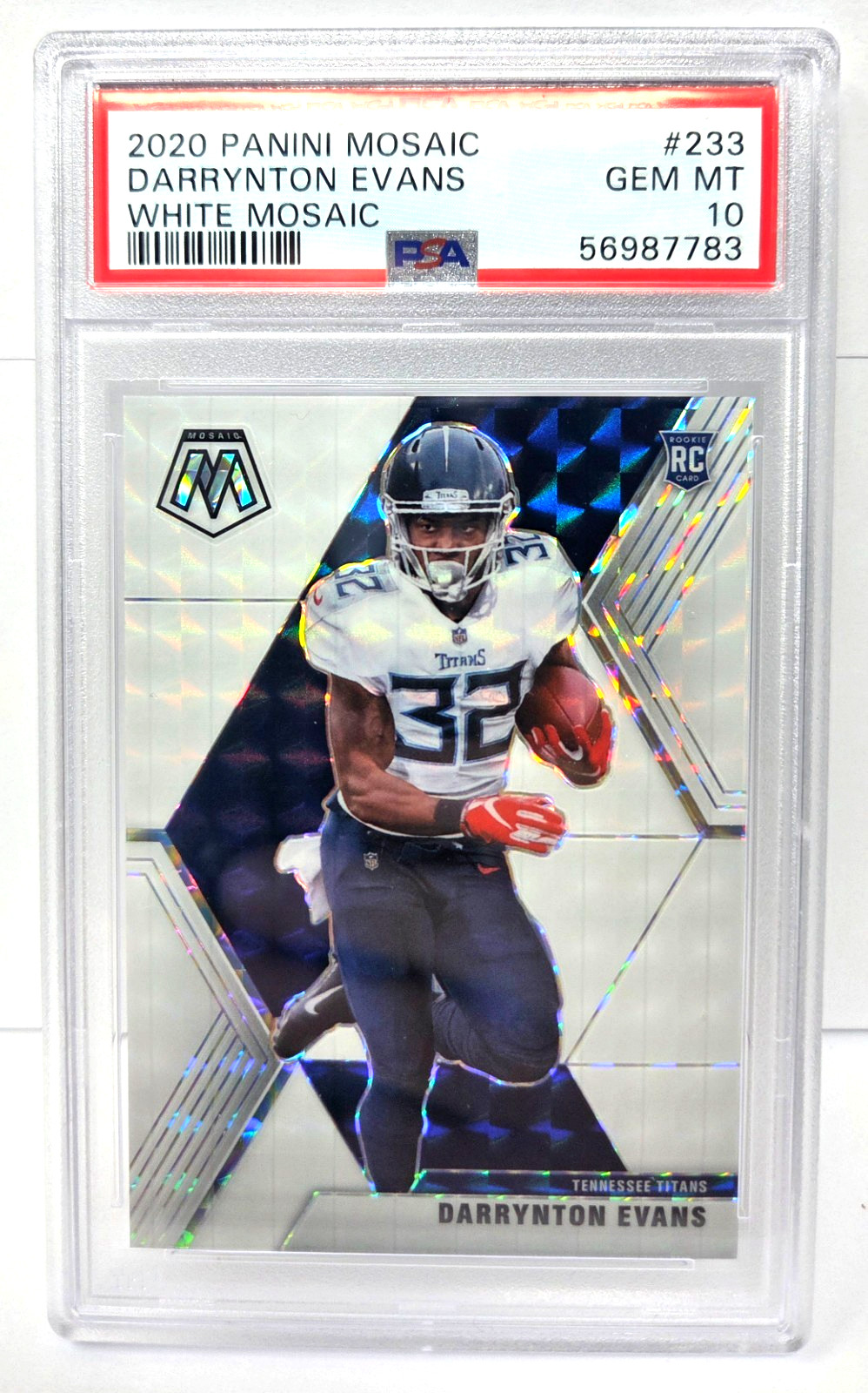 2020 WHITE MOSAIC DARRYNTON EVANS RC Rookie Football Card /25 PSA 10 GEM MINT