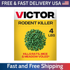 Victor Rat Poisoning for Inside  Outside Use - Kills Rats, Mice, 4 lb Gree...