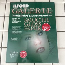 NEW Sealed 25 Pages Ilford Galerie Smooth Gloss Paper 8.5 x 11 290 gsm