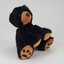 Aurora World Black Bear Plush Stuffed Animal Tan Muzzle Paw Prints 5 inch