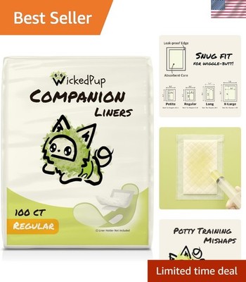 Comfort Fit Dog Diaper Liners, 100 Disposable Pads for Male & Female Canines