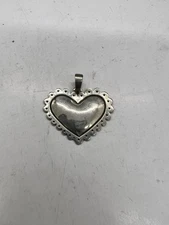 Vintage Jeep Collins Sterling Silver Lace Heart Pendant