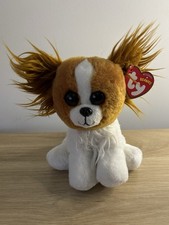 Ty Barks The Dog with Fluffy Ears, Original Beanies Stuffed Animal Beanie Babies