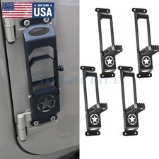 Metal Foldable Door Hinge Step Pedal Foot Peg For Jeep Wrangler Jk 07-18 4pack