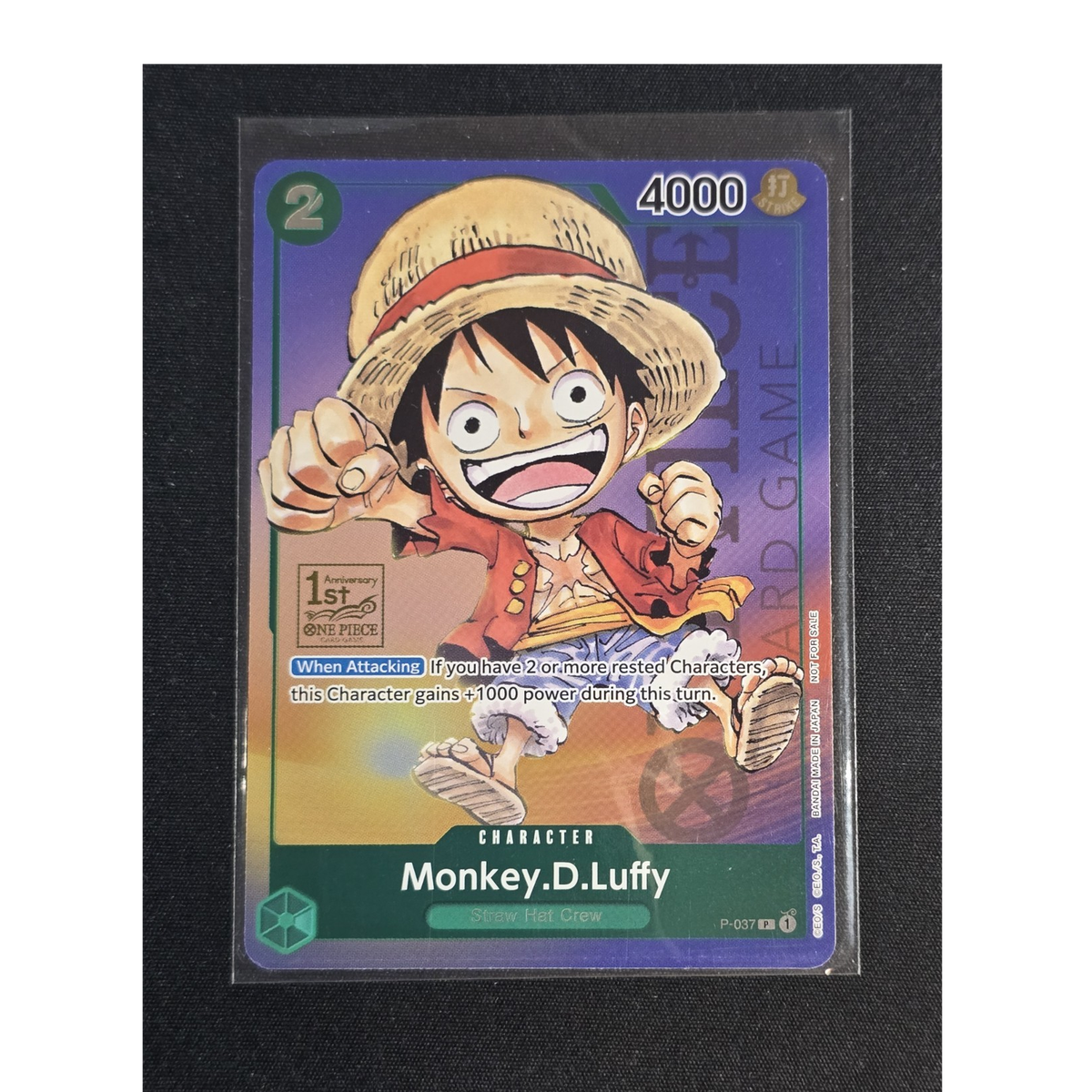 2023 One Piece Monkey D Luffy P-037 1st Anniversary Tournament