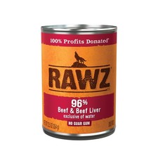 Rawz 96% Meat Canned Wet Dog Food, 12-Pack, 12.5oz, Beef & Liver