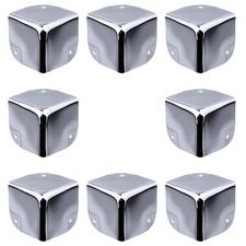 8 PCS Box Corner Protectors Metal Guards 50mm Furniture Silver Edge Cover