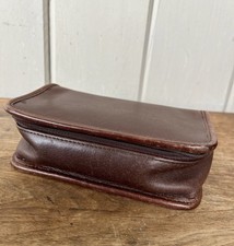 COACH VINTAGE CHUBBY COSMETIC/TRAVEL CASE MAHOGANY LEATHER WITH MIRROR