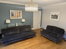 Sofa & Stuff 2x sofas Alwinton Coates large 4 Seat Grey/Slate Velvet + 2 Seater 