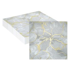 20Pcs 11.8"x11.8" Marble Peel and Stick Backsplash Wall Tile, Grey/Gold
