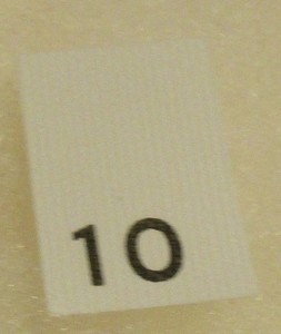 1268 Printed GARMENT SEWING SIZE 10 LABELS in White w Black Letter