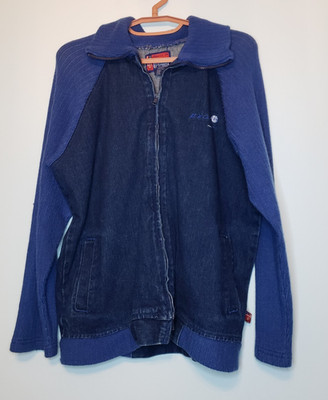 Vtg Urban Culture Propain Track Jacket Men Sz L  Full Zip Denim Sweater Sleeve