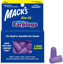 Slim Fit Soft Foam Earplugs, 10 Pair - Small Ear Plugs for Sleeping, Snoring, Tr
