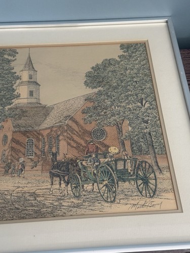 MARTIN BARRY Limited Edition S/N Lithograph Benton Parish Church Williamsburg - Picture 4 of 13