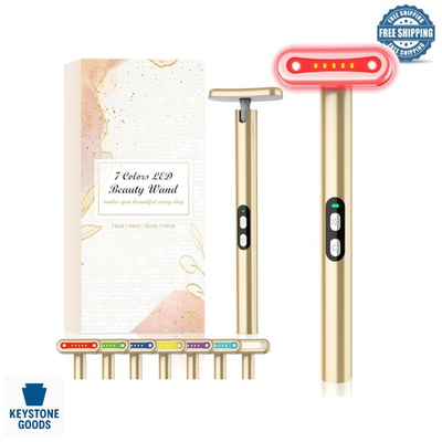 #ad #ad Golden 7 Color LED Light Therapy Wand for Face amp; Eyes $41.10