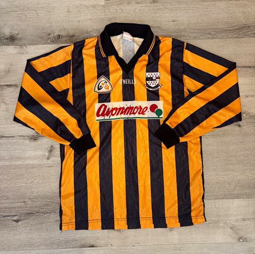 Vtg 98-99 O'Neills Kilkenny GAA Long Sleeve Hurling Jersey Yellow Black