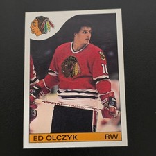 Ed Olczyk Chicago Blackhawks 1985 Topps RC Rookie Card #86. rookie card picture