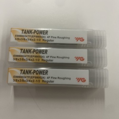 3/8  YG1 TANK POWER POWDERED METAL  ROUGHING END MILL YG-1 E9990024TF (3 Pieces)
