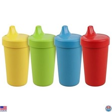 Re-Play Toddler Sippy Cups - 10 Oz, Reusable, Spill-Proof, Dishwasher Safe,