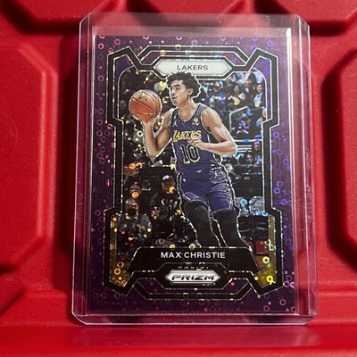 2023-24 Panini NBA Prizm Max Christie Number 123 Purple FB 42/75 LA Lakers