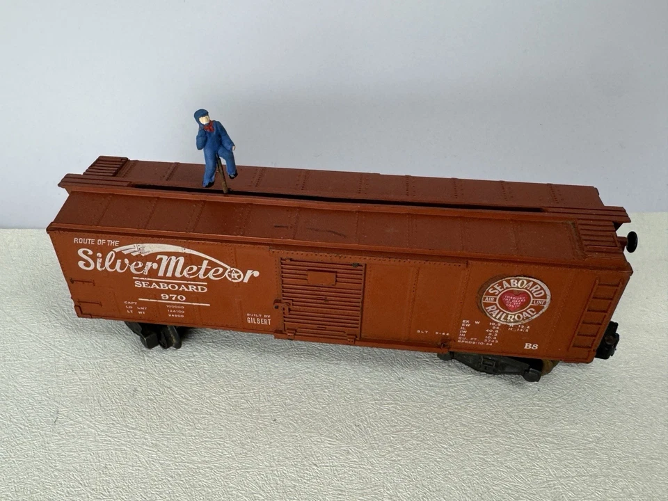 American Flyer #970 SEABOARD SILVER METEOR Box Car w/Smitty the Walking Brakeman - Image 4 of 4
