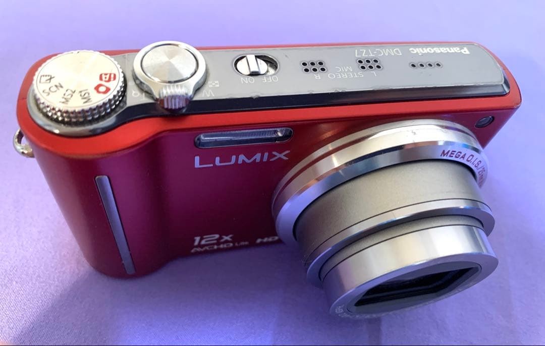 Panasonic DMC-TZ7 Digital Camera Red Used Compact High Zoom 12x