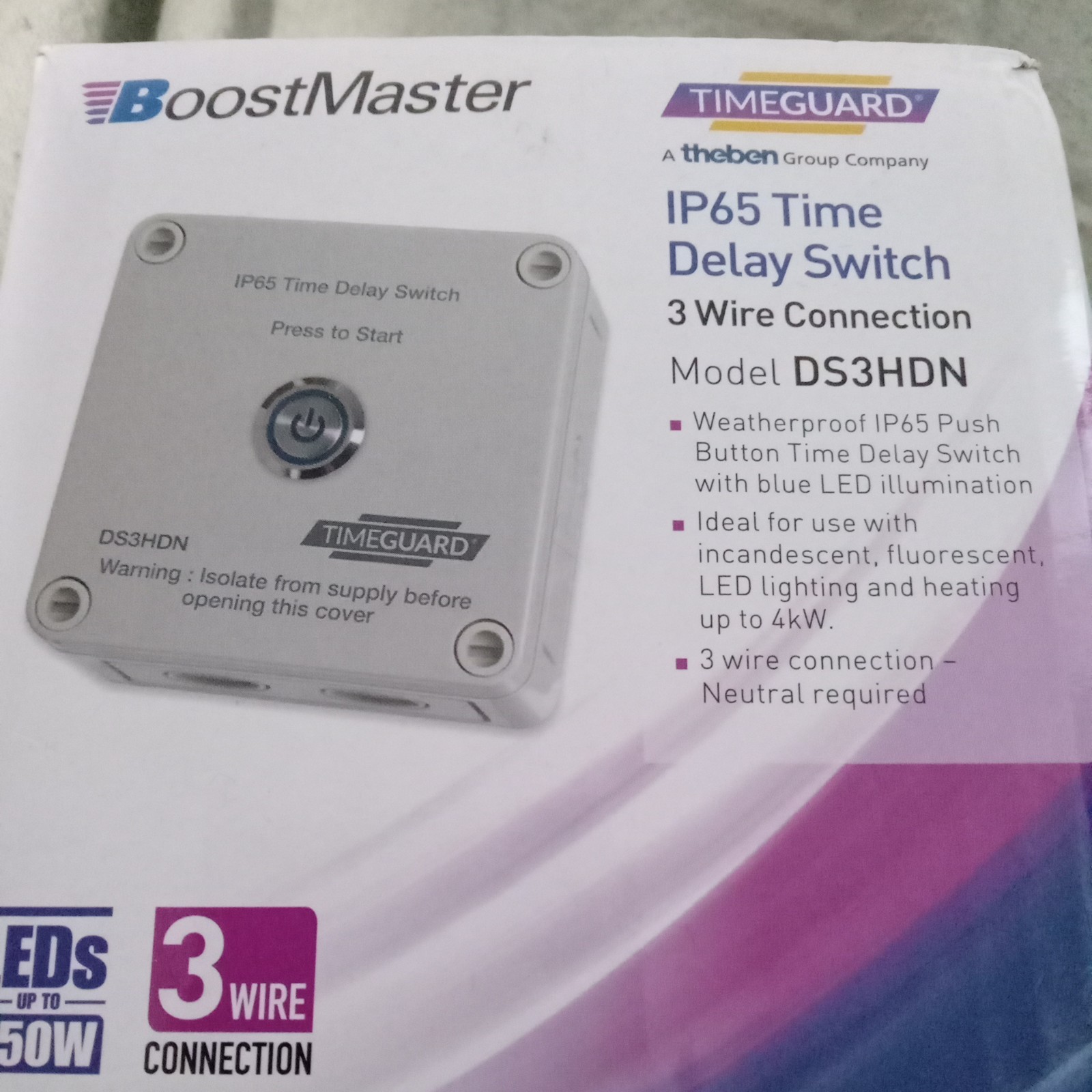 Timeguard DS3HDN Electronic IP65 Time Delay Switch