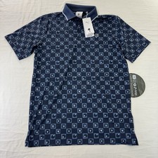 Puma X PTC Micro Polo Mattr Check Deep Navy Blue Golf Shirt Men s Size Medium