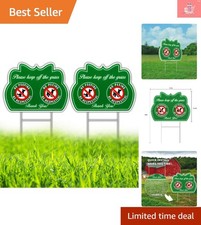 Attractive No Dog Pooping Signs - 12x9in Double-Sided, Weatherproof Design