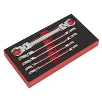 Sealey Flexi-Kopf Flare-Mutter SchlüSsel Set 5 StüCk AK2652