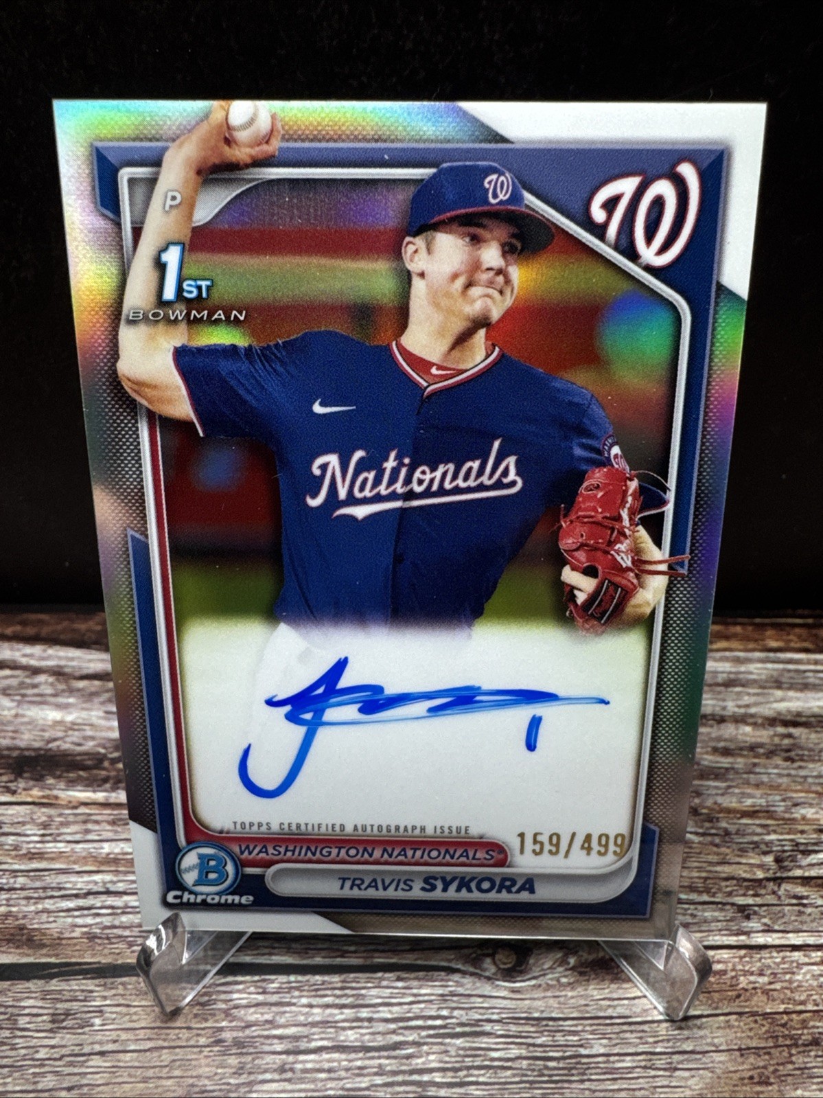 2024 Bowman Travis Sykora Chrome Prospect Refractor Auto /499 #CPA-TSY (RC)