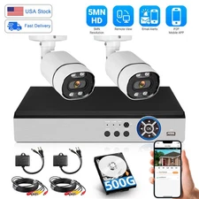 KERUI H.265+ 6-in-1 8CH DVR Recorder with 5MP 2Pcs Outdoor Surveillance Camera