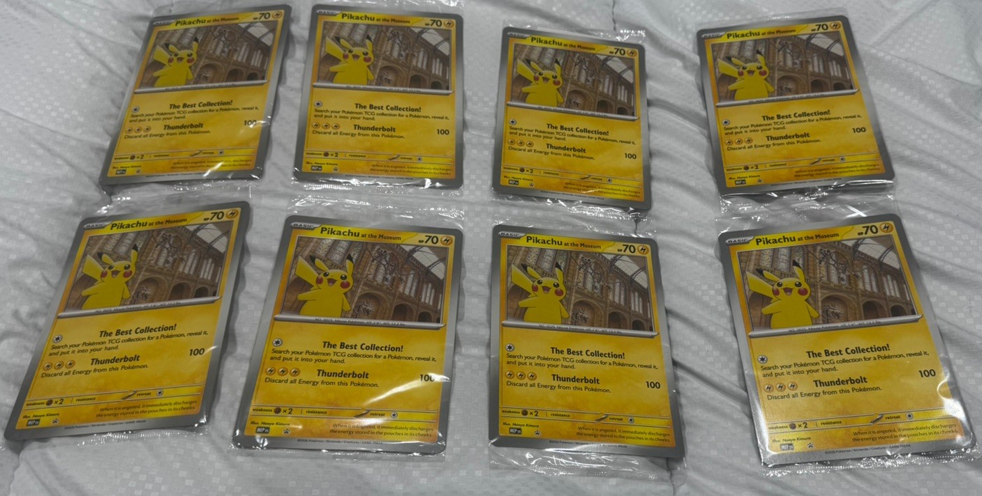 Pokémon Pikachu At The Museum Jumbo Promo Card Brand New x 8 