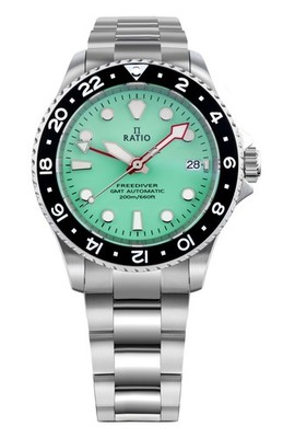 Ratio FreeDiver Automatisch Taucher Edelstahl Grün Zifferblatt RTF059 Herrenuhr