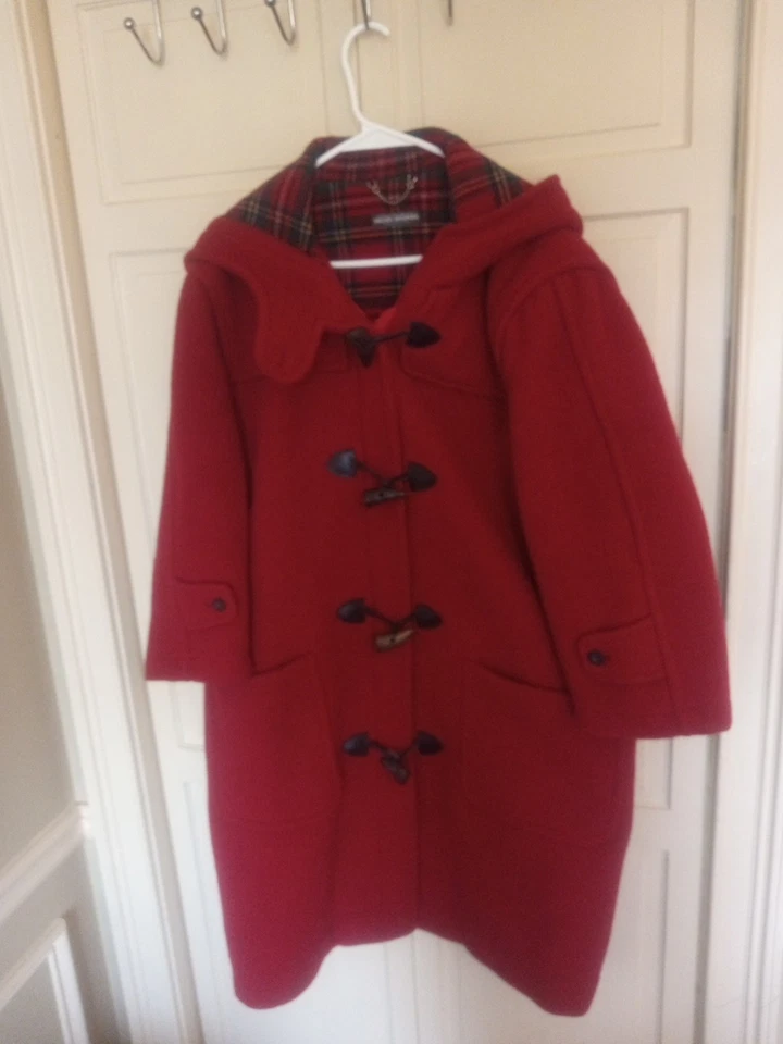 Brooks Brothers Wool Hooded Coat Made in England Womens Sz Large Tartan Plaid - Image 2 of 4