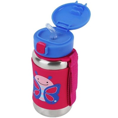 Toddler Sippy Cup Stainless Steel Straw Butterfly 11.8oz Skip Hop Zoo Bottle