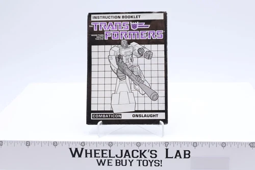 Onslaught Action Figure Vintage Instruction Manual Booklet 1985 G1 Transformers
