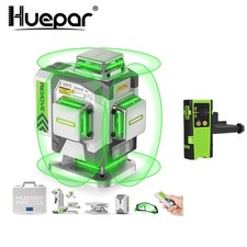 Huepar Pro ZK04CG Laser Level 4x360° Self Leveling Green 4D Laser & Receiver