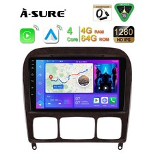 DAB+Android 15 AutoRadio 4+64G CarPlay Navi F&uuml;r Mercedes S Klasse W220 1999-2005