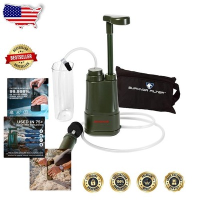 PRO Portable Water Filter - 0.01 Micron Virus Bacteria Removal, 100K Liters C...
