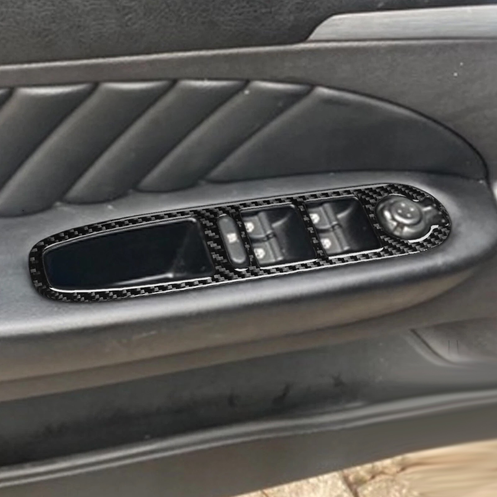 Carbon Car Window Glass Lifting Button Frame Sticker For Alfa Romeo 159 2004-11