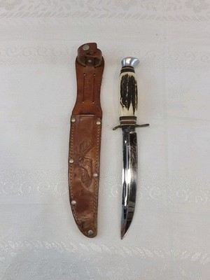 Vintage Sabre Monarch Fixed Blade 9.75  Knife W/Orig. Sheath Solingen Germany